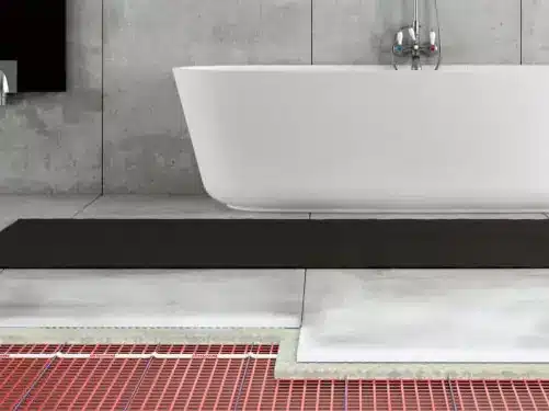 Badezimmer mit elektrischer Fußbodenheizung