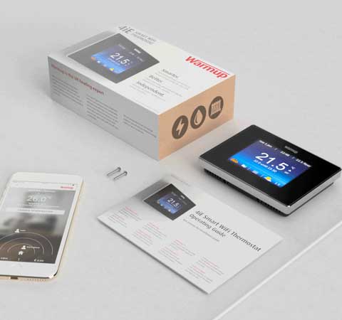 intelligenter Thermostat mit Verpackung